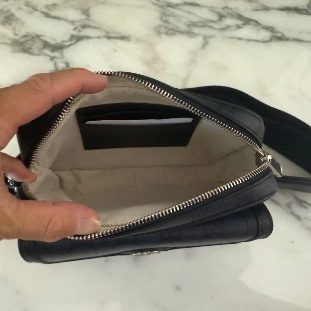 GUCCI GG MINI SHOULDER BAG GG SUPREME/SILVER HARDWARE 746308, Blue‎ Canvas